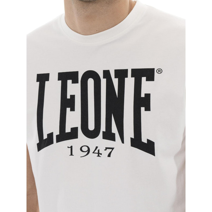 T-shirt in cotone elasticizzato a manica corta con logo grande Leone 1947 Basic