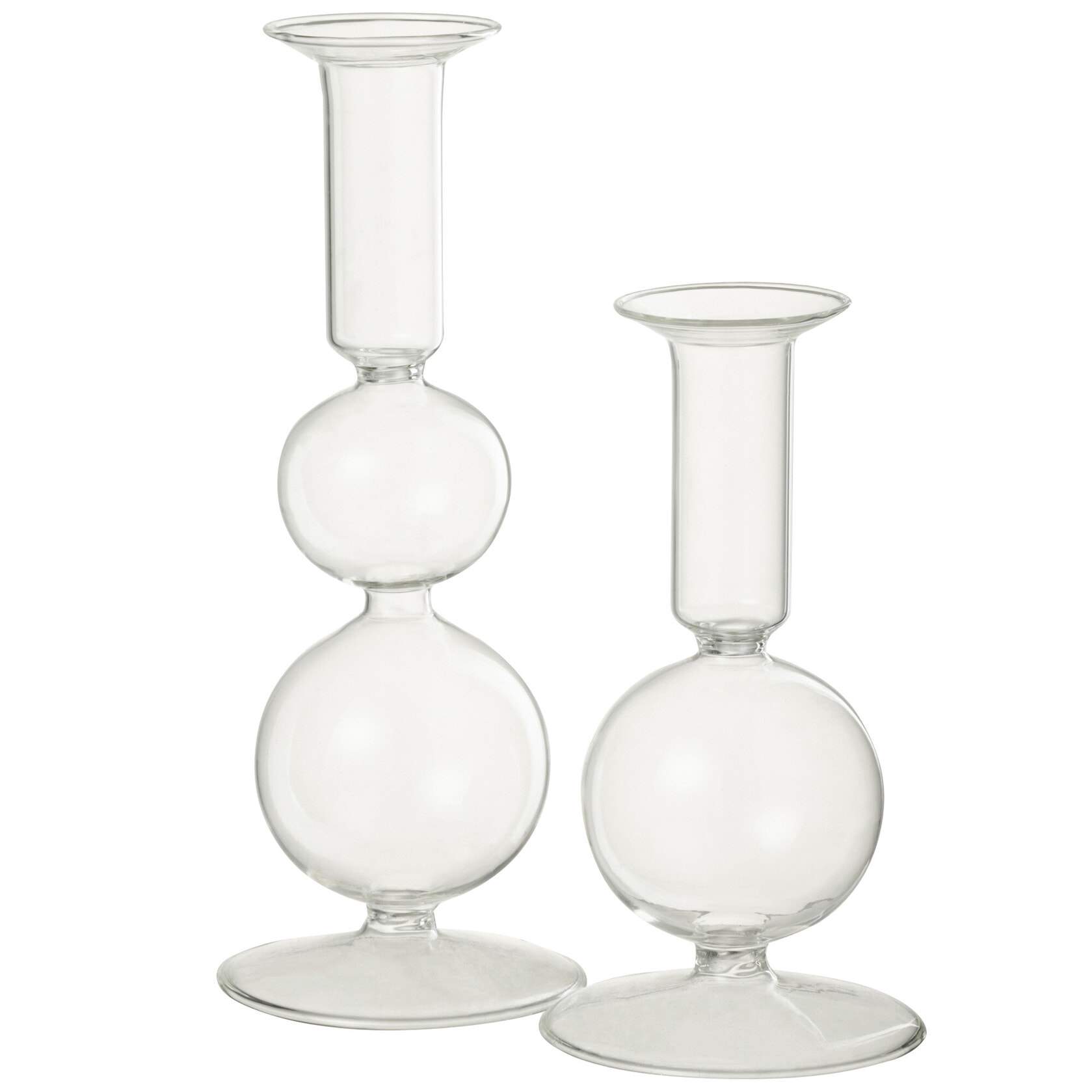 J-Line chandelier 2 Boules - verre - transparent - large
