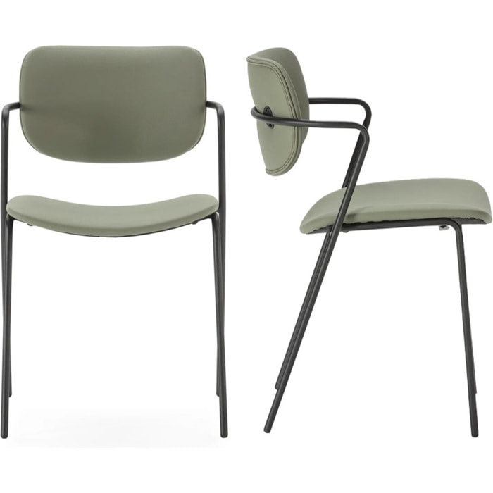 Lot de 2 chaises en simili cuir - SKANDI