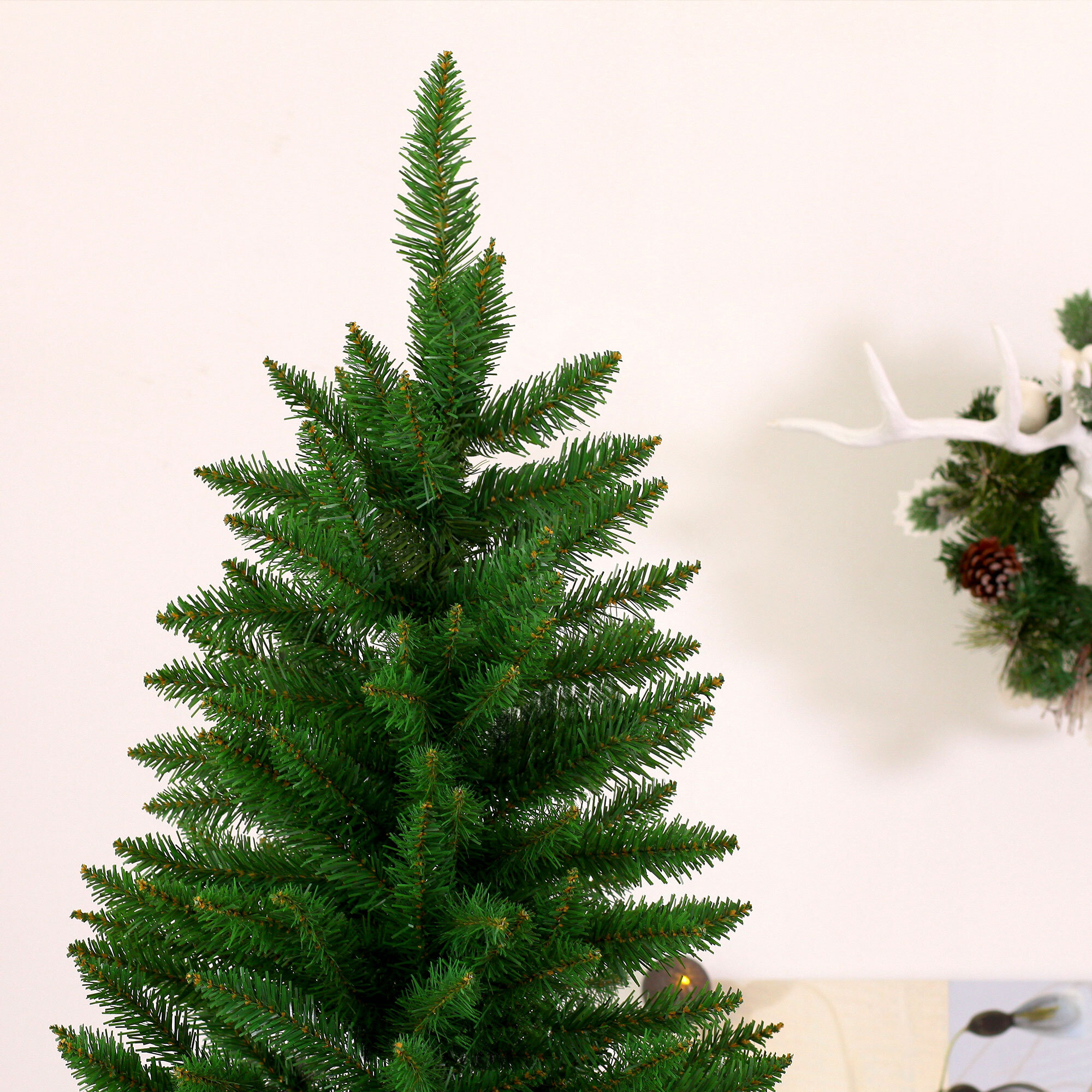 árbol de Navidad Artificial con 865 Ramas 91x210cm Verde
