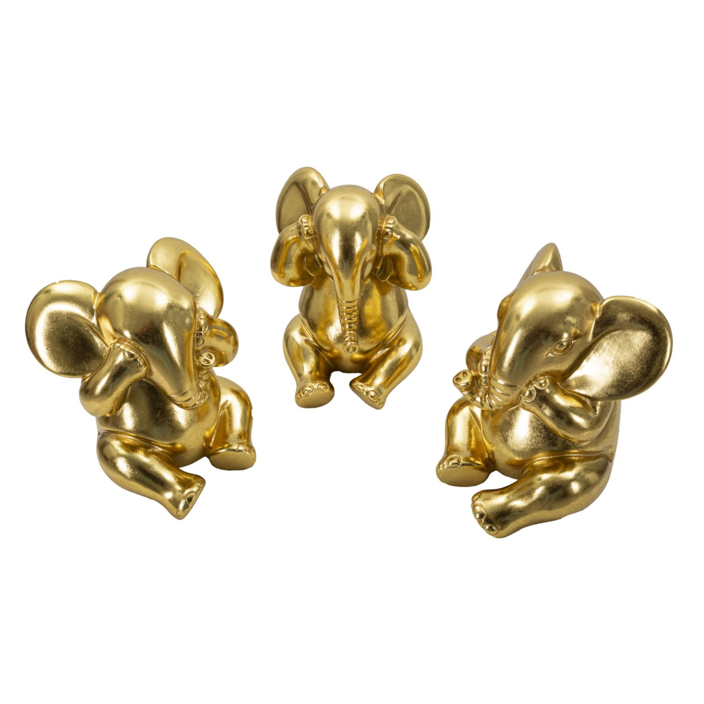 ELEFANTE NON VEDO/NON SENTO/ NON PARLO SET 3 PZ CM Ø 15,5X20,5