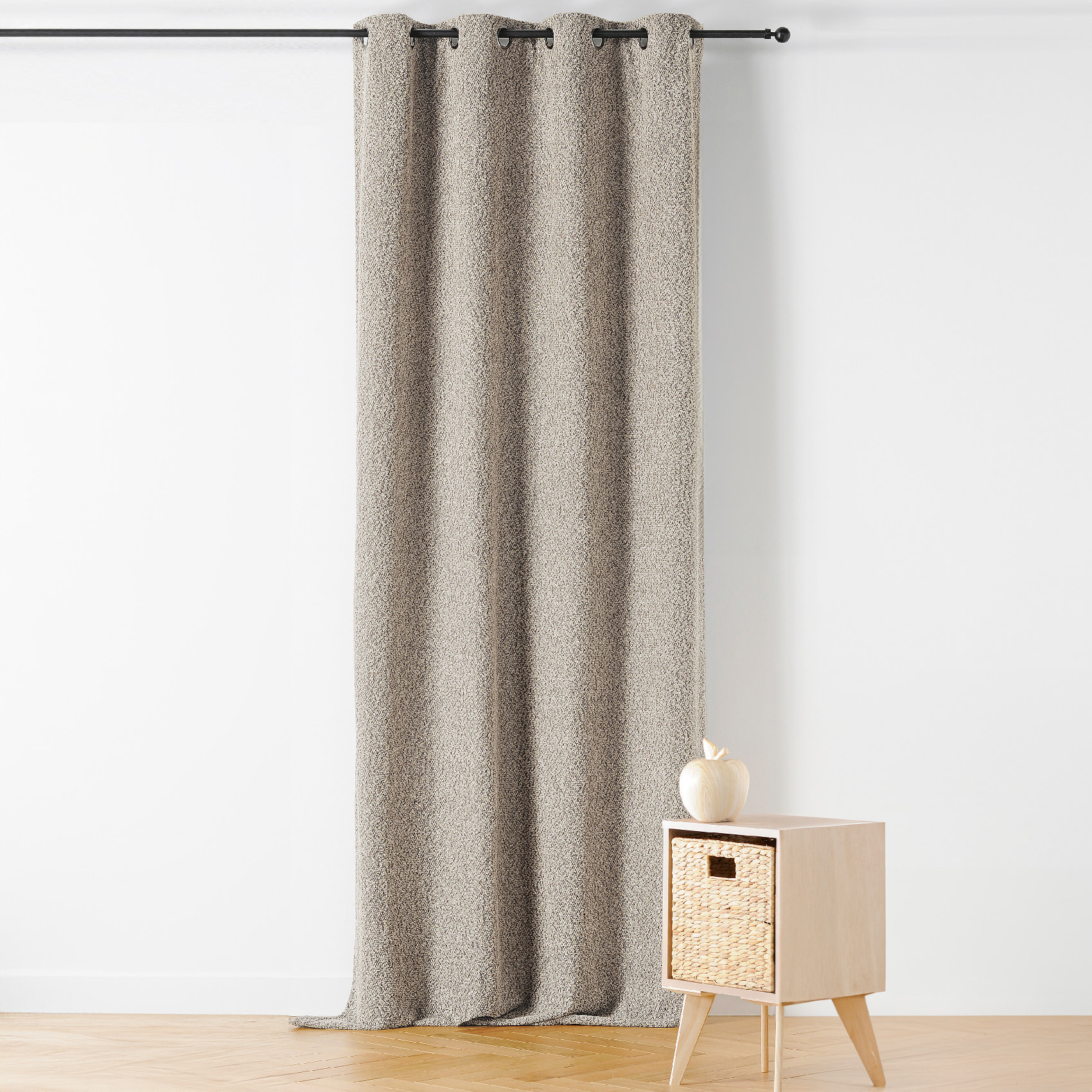 Rideau Thermique à Oeillets  - Effet Bouclé - Beige