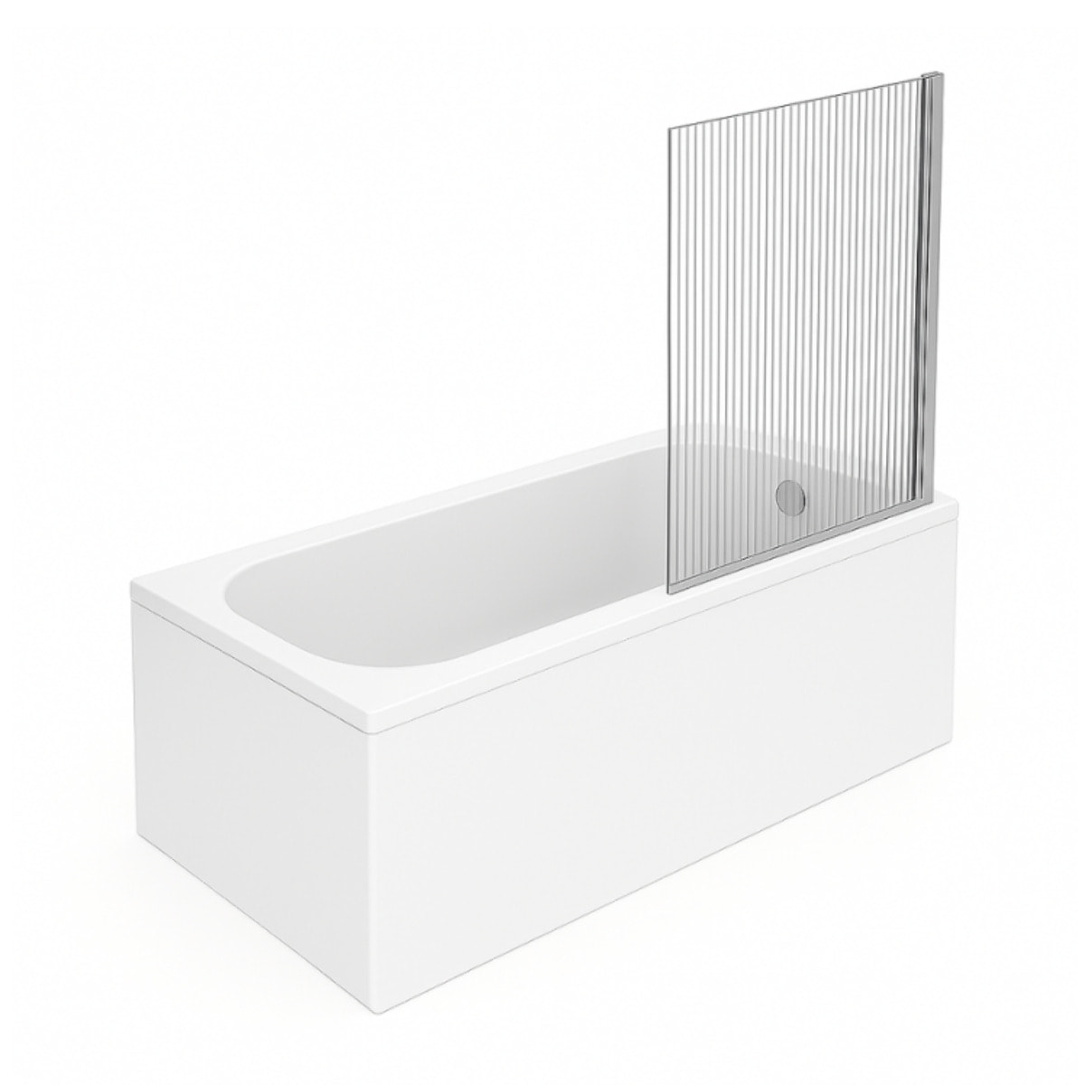 Baignoire droite Oberon quaryl 160 x 75 cm  + Pare bain droite AURYS Raywall chromé
