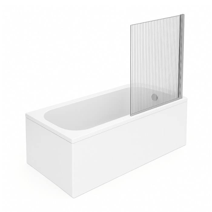 Baignoire droite Oberon quaryl 160 x 75 cm  + Pare bain droite AURYS Raywall chromé