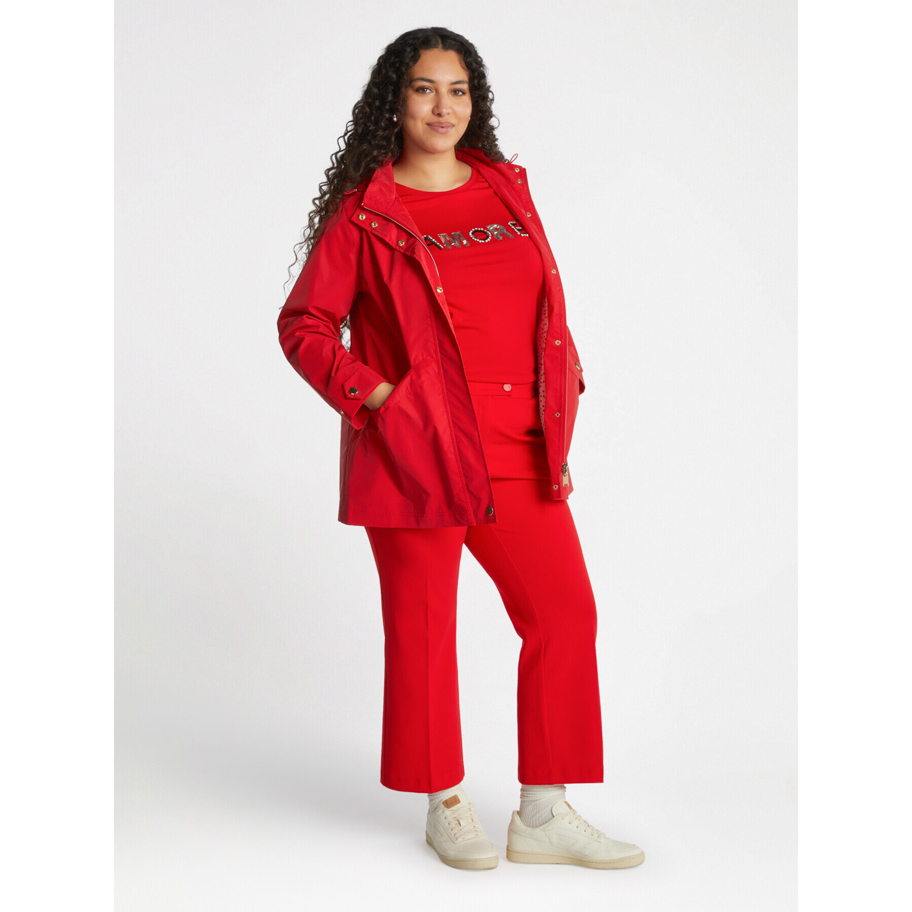 Fiorella Rubino - Parka leggero con cappuccio - Rosso