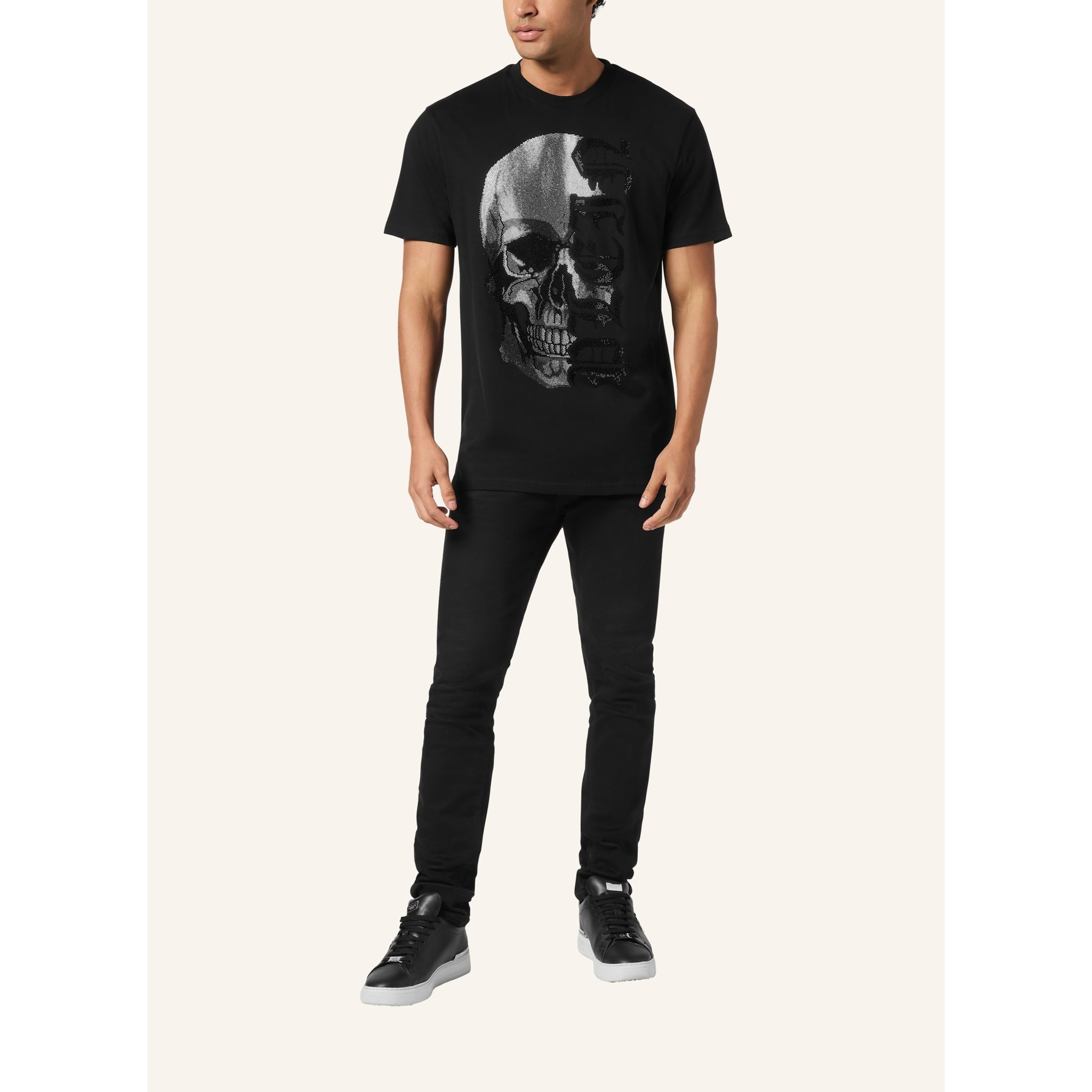 PHILIPP PLEIN Camiseta de cuello redondo y manga corta GOTHIC PLEIN