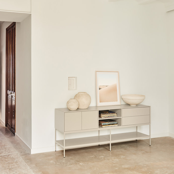 Mueble de televisión Platt 2 puertas y 2 cajones arena