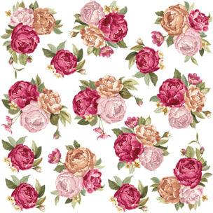 Stickers muraux | Sticker Mural Autocollant - FLEURS BOUQUETS DE ROSES - adhésifs fond transparent