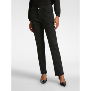 Elena Mirò - Vaqueros negros con monograma - Negro