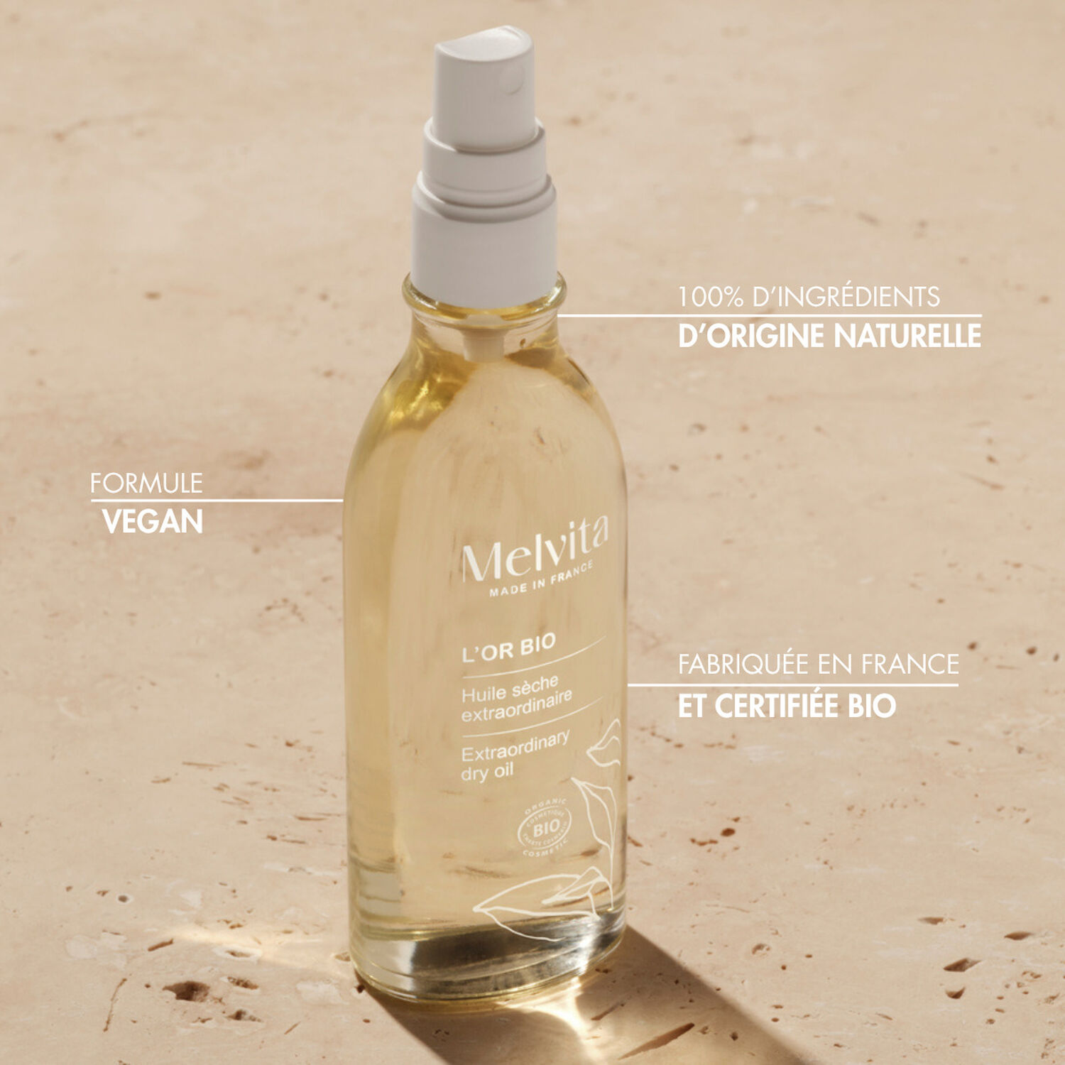 Huile Extraordinaire L'Or Bio  - Visage, Corps et Cheveux