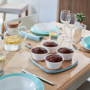 6 ramequins blancs 11cm Smart Cuisine Carine 250°C - Luminarc - Opale culinaire extra léger et résistant