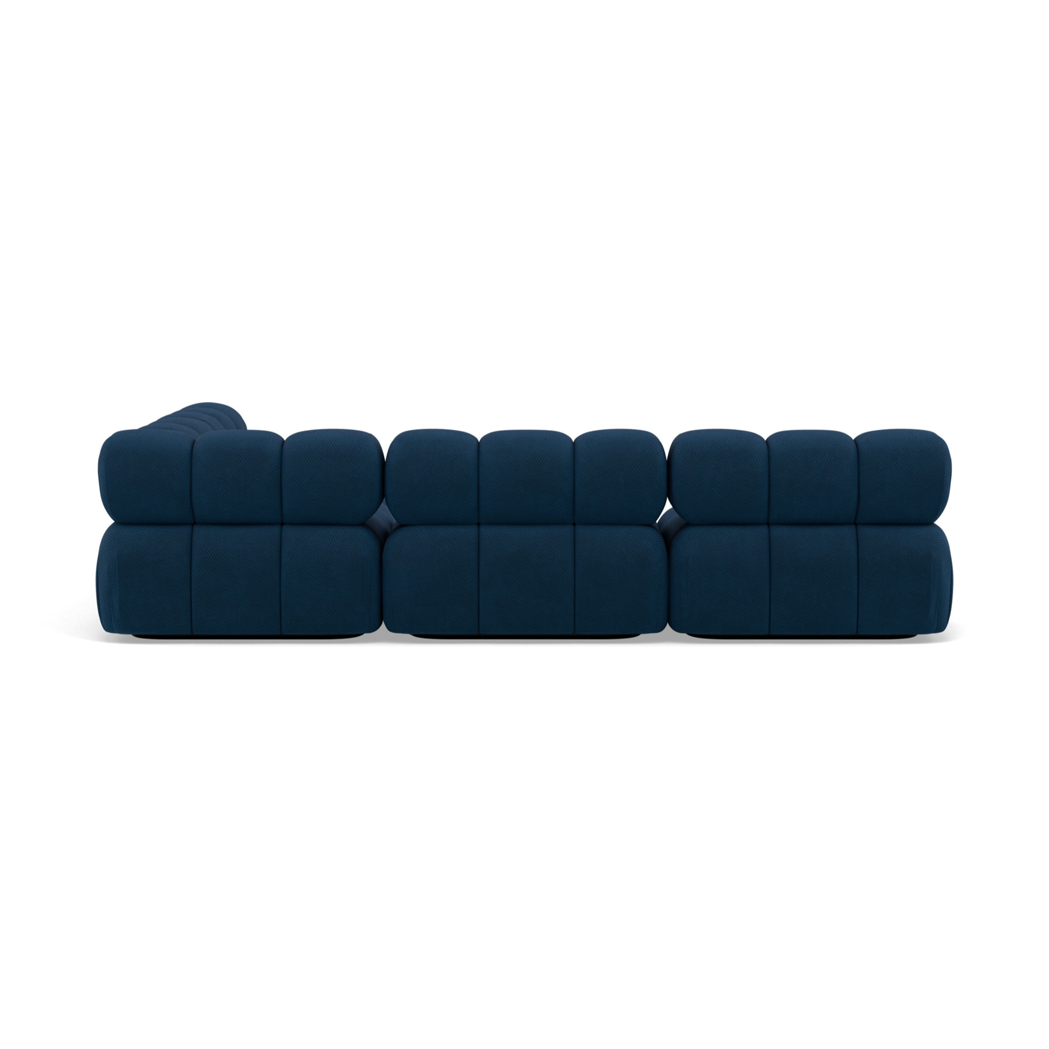 Ruby - canapé modulable d'angle droit 5 places en velours texturé - Bleu