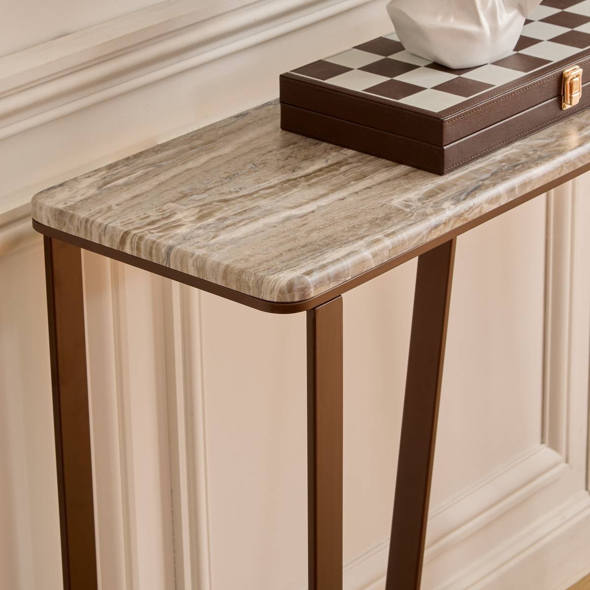 Console Graphite rectangulaire 32x120cm marron