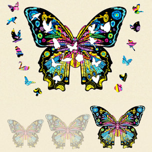 Puzle de Madera con diseño de Mariposa. 300 piezas.