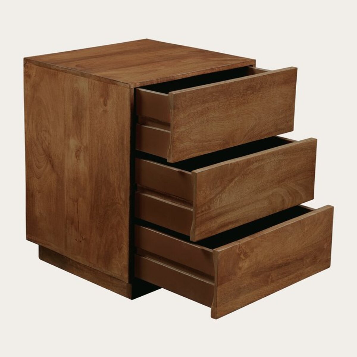 Table de chevet Moru -bois massif de mangue-couleur noyer 40 x 50 x 38 cm