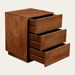Table de chevet Moru -bois massif de mangue-couleur noyer 40 x 50 x 38 cm