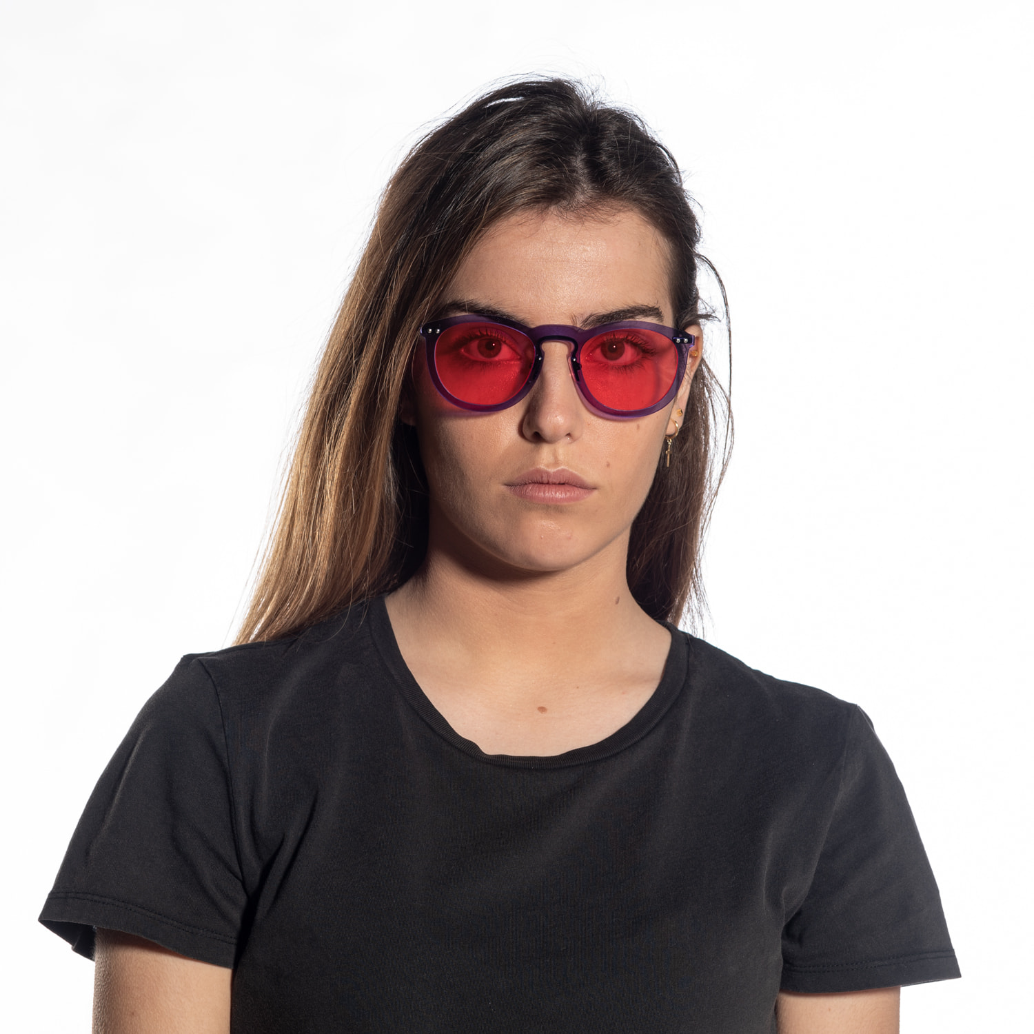 Gafas de sol PALO ALTO HELSINKI - Azul transparente / Transparente rosa degradado y patilla de metal negro mate
