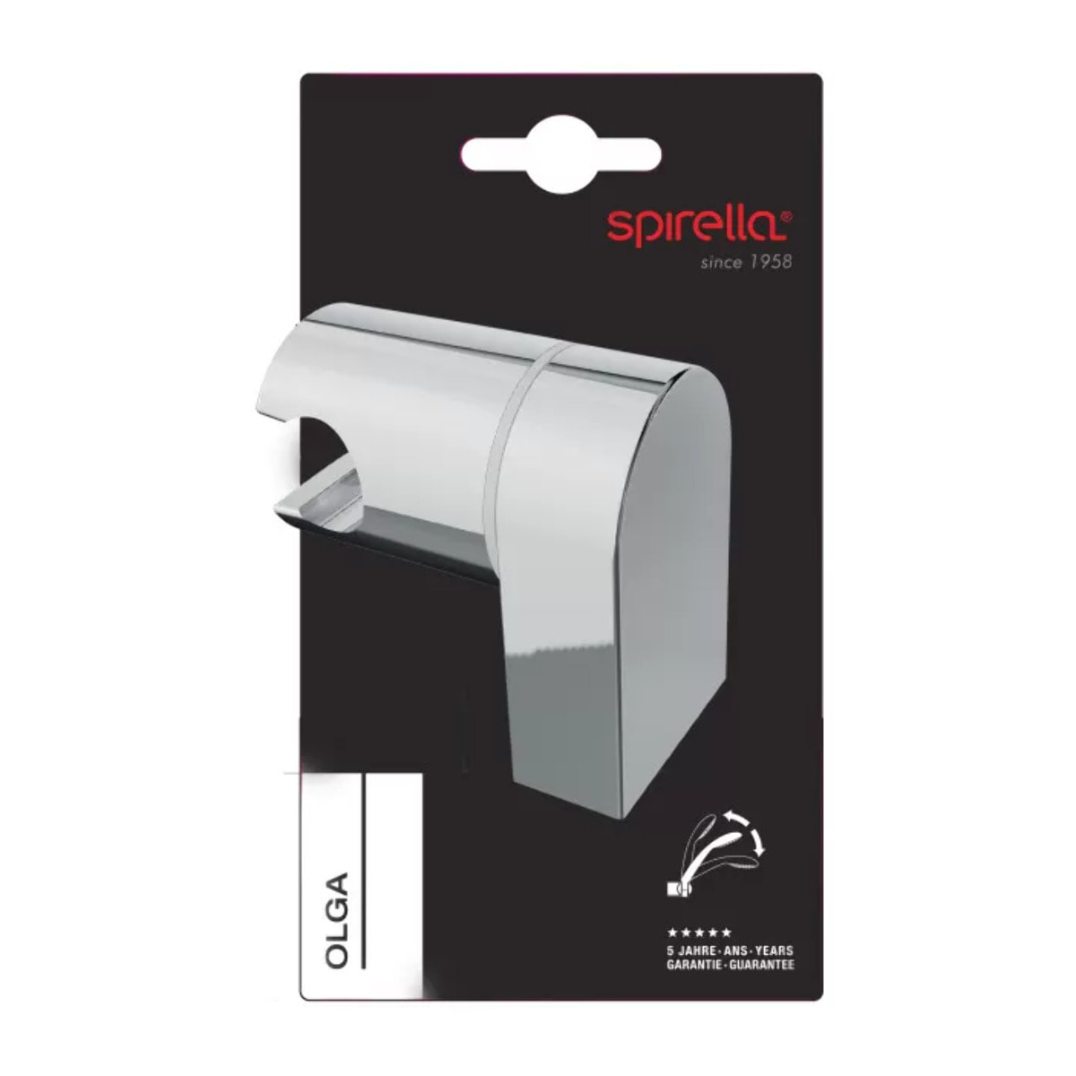 Support mural orientable pour pommeau de douche chromé – Réglable – Olga ABS