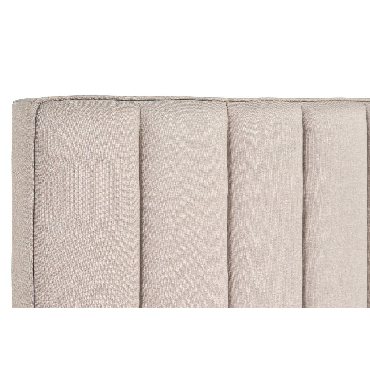 Lit 2 places 160x200 cm en tissu beige DIANE