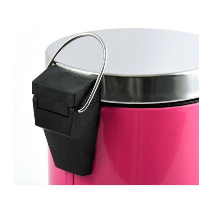 Poubelle à pédale Inox 3L Rose Fuschia MSV