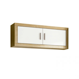 Módulo alto 2 puertas con almacenamiento oculto en cambria y blanco 130 cm Nuka Cambria - Blanco