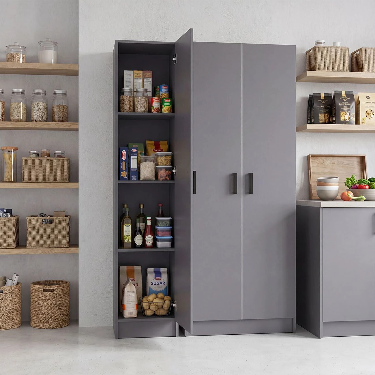 Armario de 2 puertas en gris grafito 73x180 cm Multi Useful 73 Gris Grafito