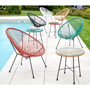 Salon de jardin en acier - 2 places - blanc - CARACAS