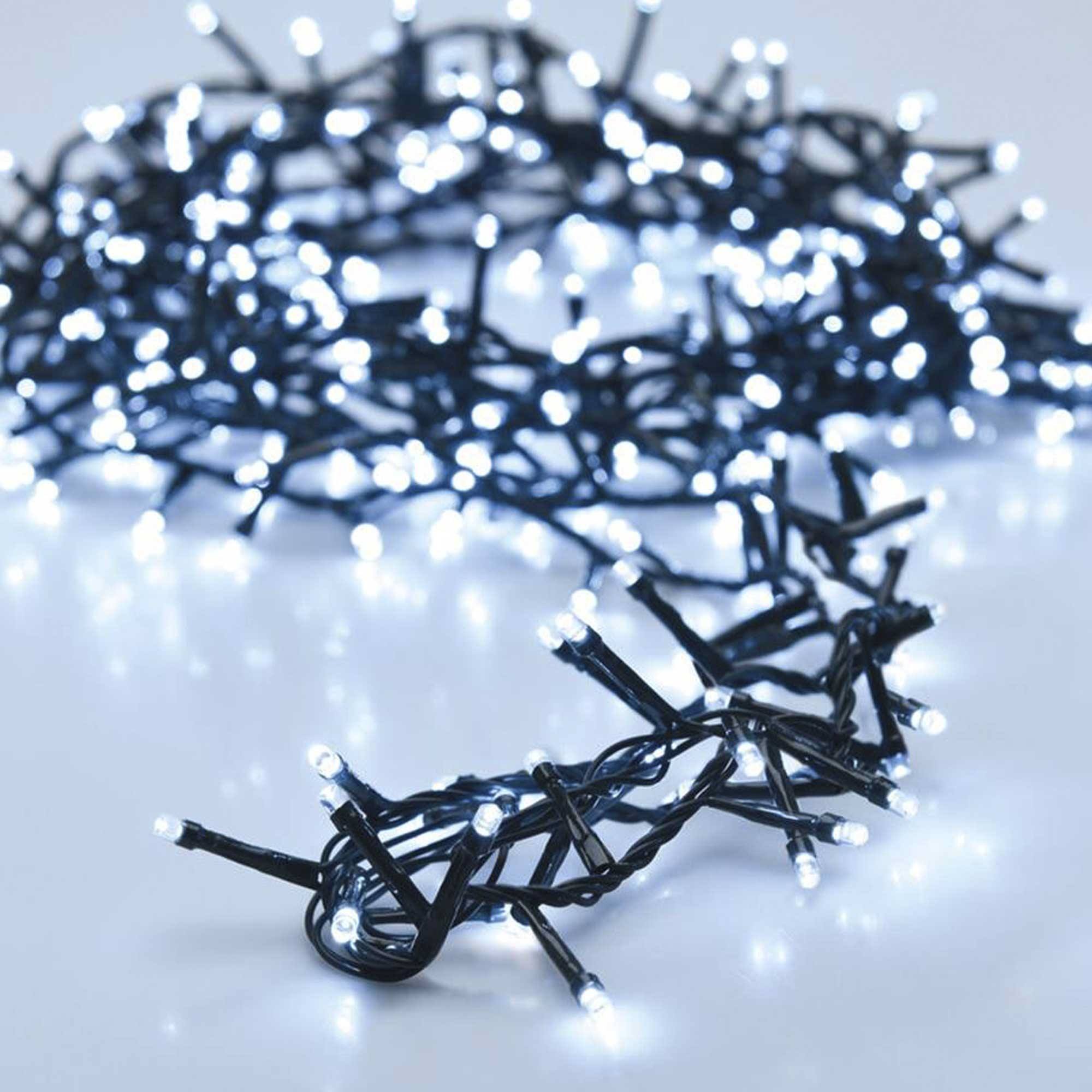 luces de navidad con 1000 leds en color blanco frío y 8 juegos de luz - 20m de longitud