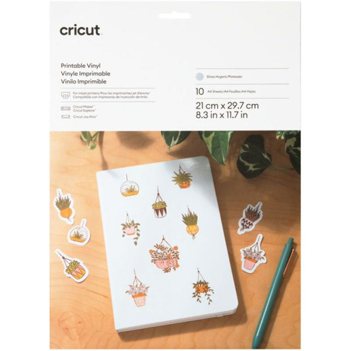 Accessoire CRICUT Vinyl A4 10 feuilles silver