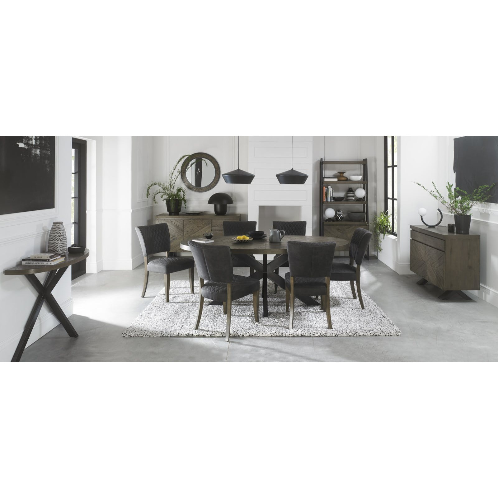 Table ovale marqueterie de chêne 200 cm ARLINGTON