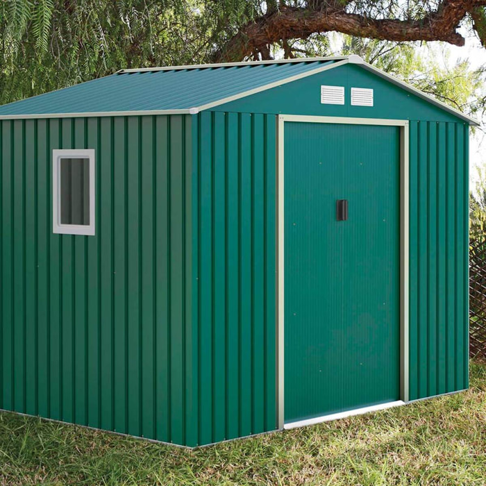 Caseta Metalica Mallorca Verde High Door 2.78x2.11x1.94 M