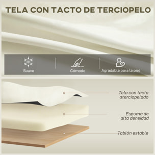 Sofá de 3 Plazas, Sofá de Salón de 181 cm, Tapizado en Terciopelo, Cojines Gruesos, Patas de Metal, Estructura de Madera, para Sala de Estar, Dormitorio, Oficina, Crema