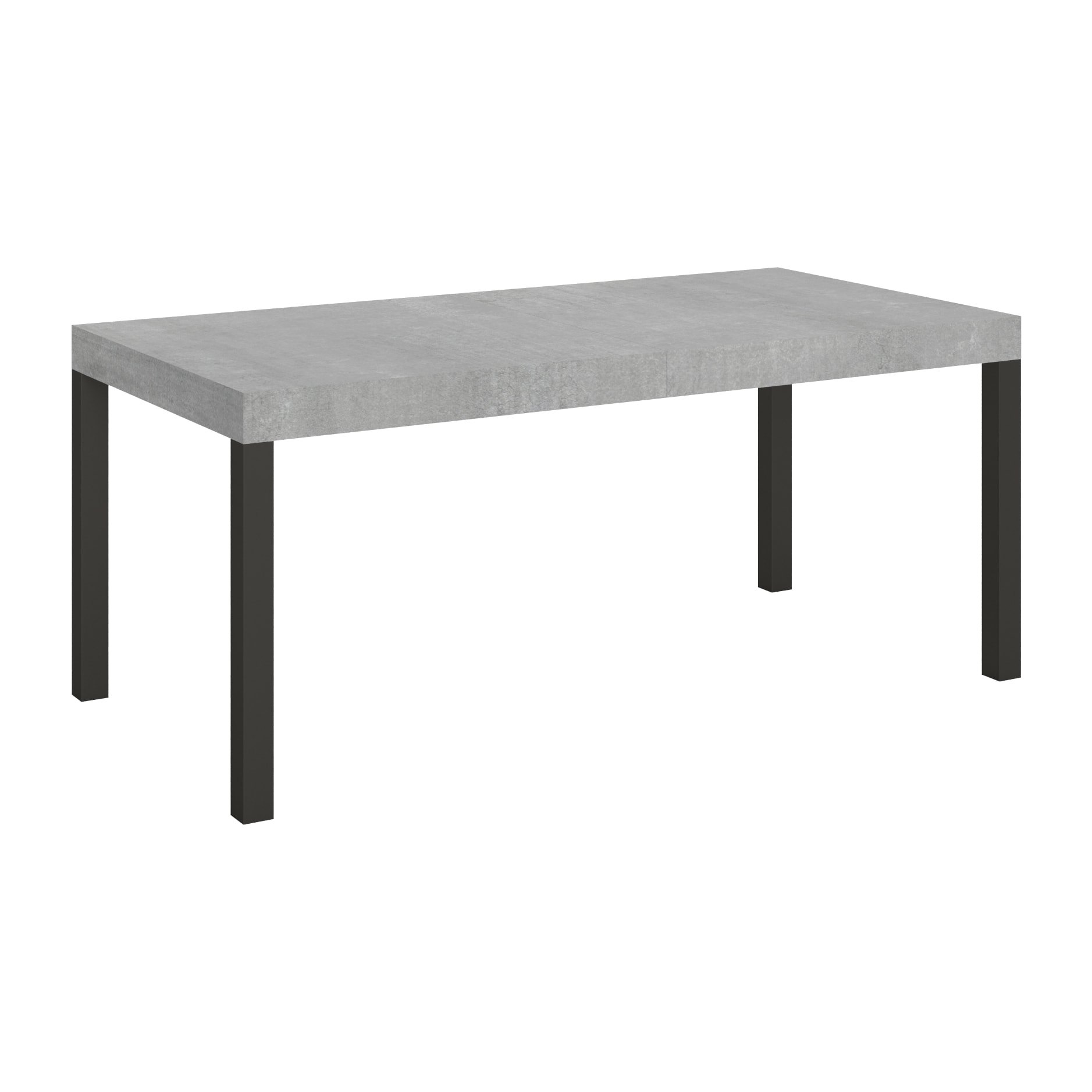 Table extensible 90x180/284 cm Everyday Gris Béton cadre Anthracite