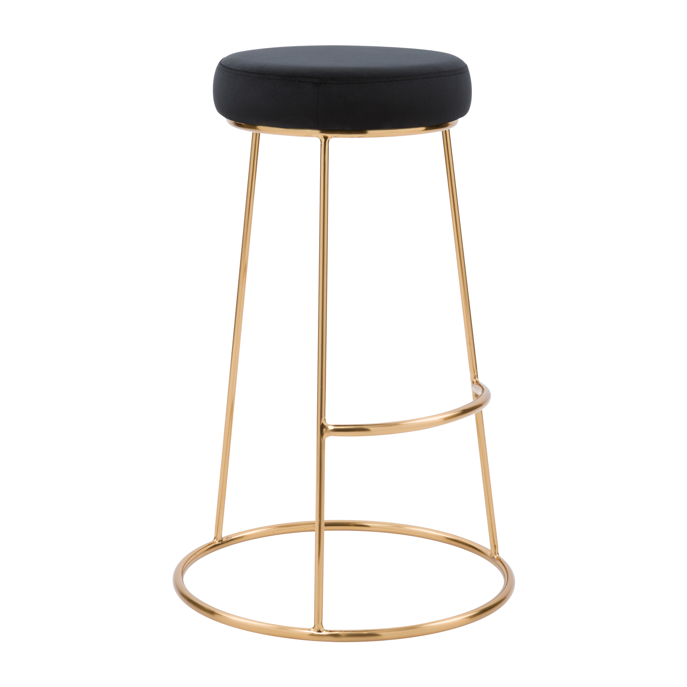 Tabouret de bar Kendal en velours noir 73 cm (lot de 2)