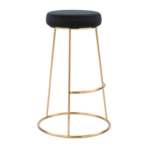 Tabouret de bar Kendal en velours noir 73 cm (lot de 2)