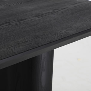 Mesa comedor de madera de abeto en color negro de 180x95x77cm