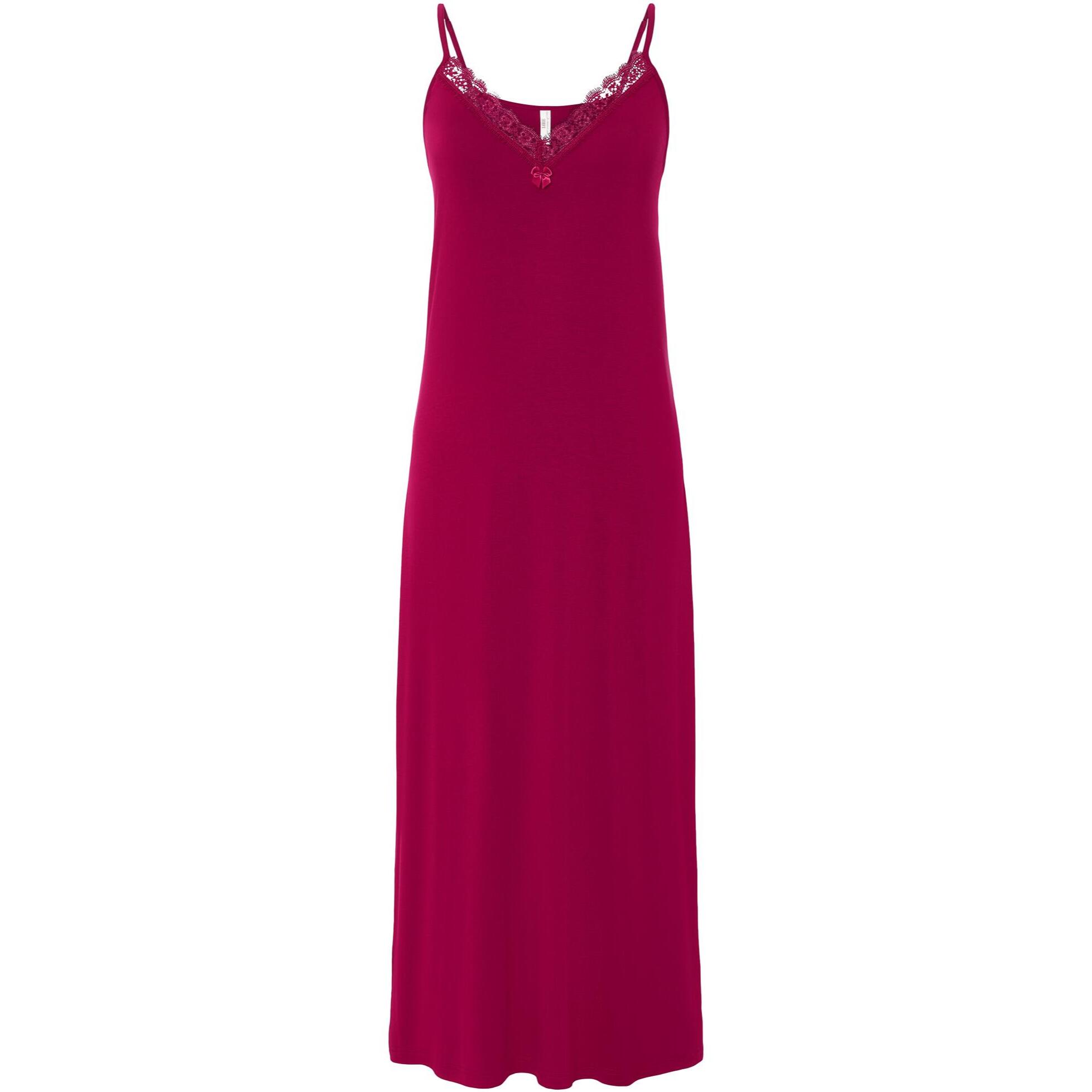 Camison mujer maxi largo modal liso tirante fino con reguladores y cuello pico