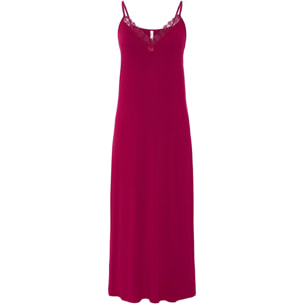 Camison mujer maxi largo modal liso tirante fino con reguladores y cuello pico