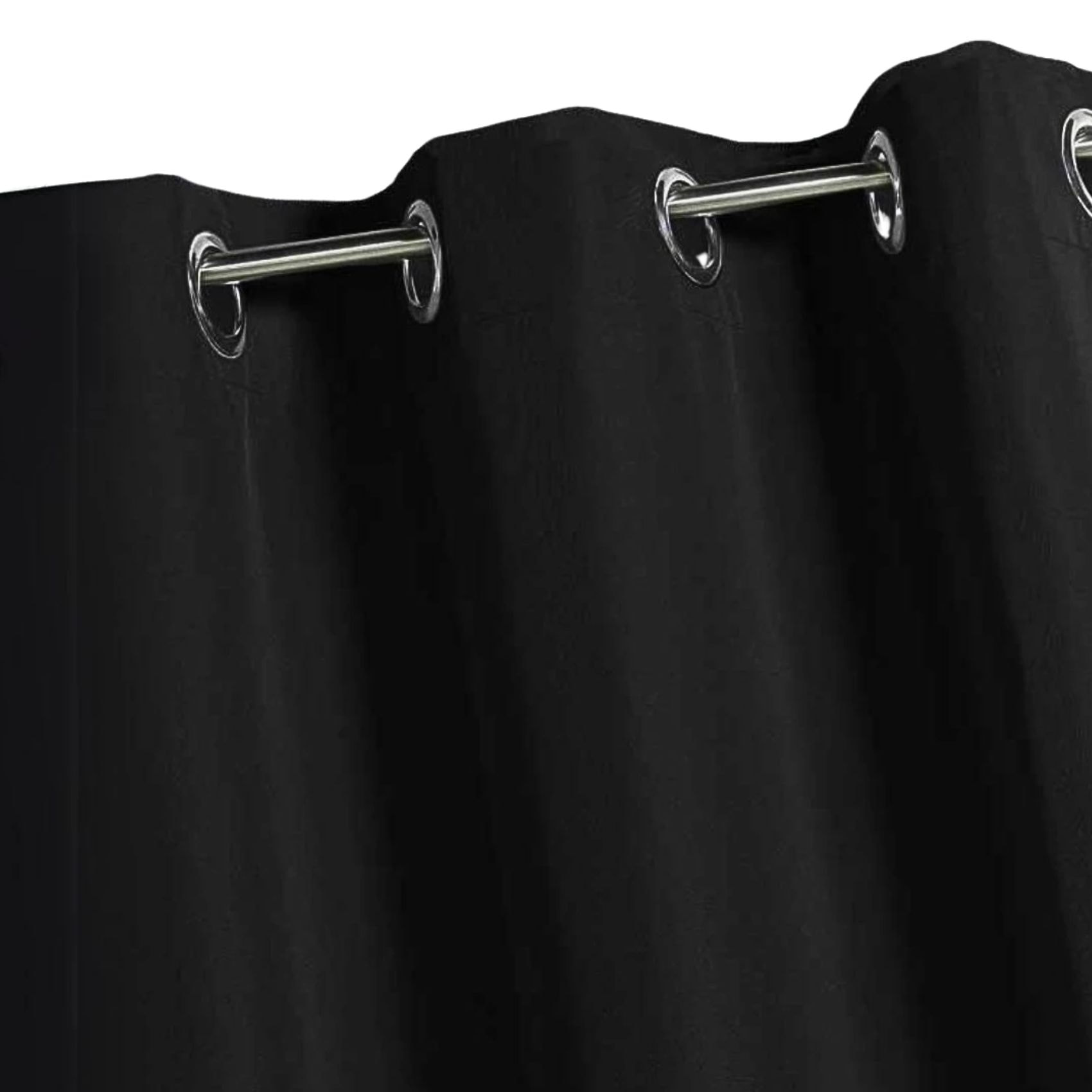 Rideau d'extérieur en tissu déperlant - Noir