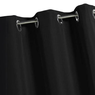 Rideau d'extérieur en tissu déperlant - Noir