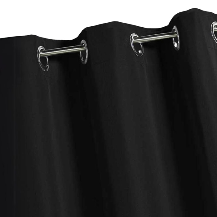 Rideau d'extérieur en tissu déperlant - Noir