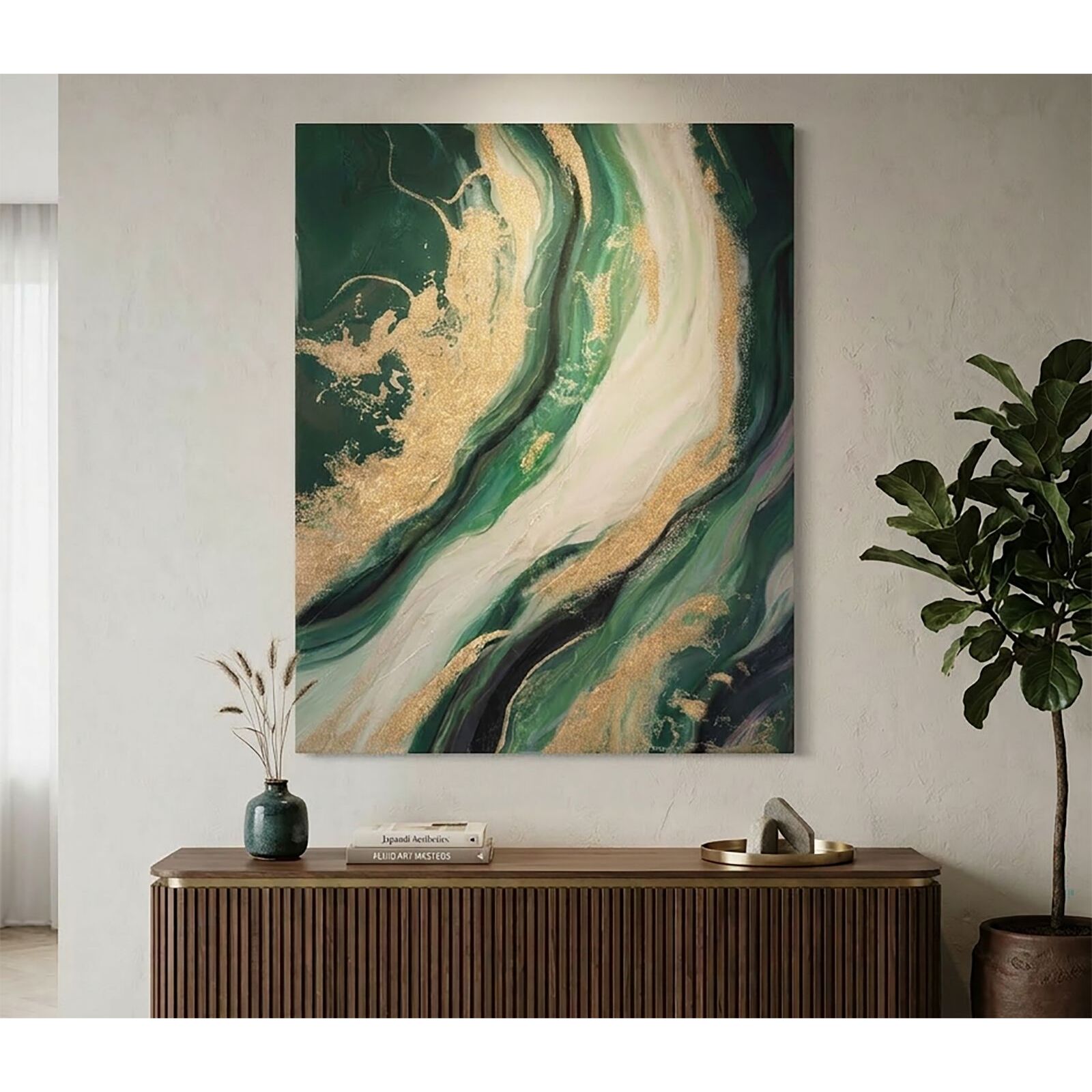 DIPINTO SU TELA GREENERY CM 80X2,8X100