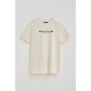 Camiseta color crudo con logo Established 2012 Polo Club