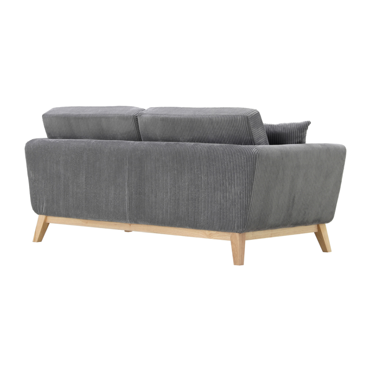Canapé scandinave 3 places velours côtelé gris OSLO