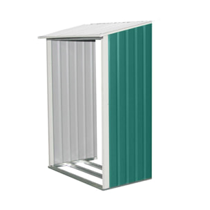 Abri de jardin métal "Rosas" 2,71 m² avec abri bûche - Vert