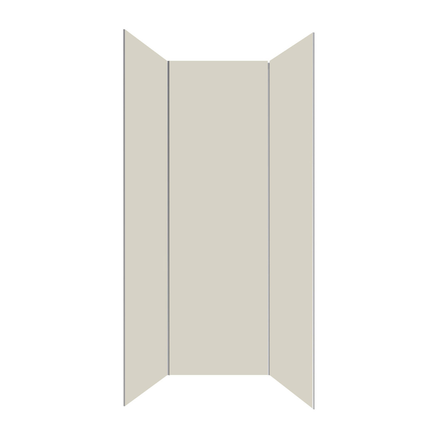 Pack 3 Panneaux Muraux Aluminium Ivoire 90x210 cm avec Profilés Chrome - WALL'IT