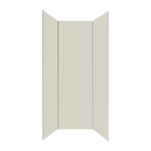 Pack 3 Panneaux Muraux Aluminium Ivoire 90x210 cm avec Profilés Chrome - WALL'IT