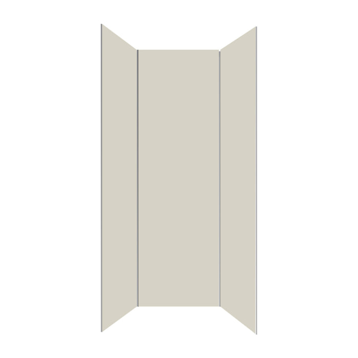 Pack 3 Panneaux Muraux Aluminium Ivoire 90x210 cm avec Profilés Chrome - WALL'IT