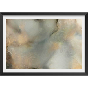 Poster bleu givré Affiche + cadre en bois - Noir