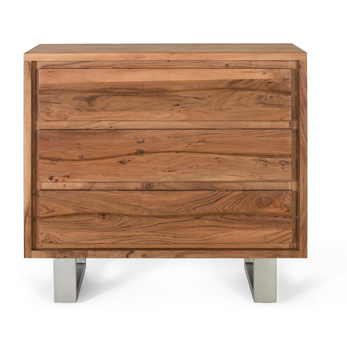 Cómoda de Madera de Acacia 91 Cm Estilo Rústico Moderno